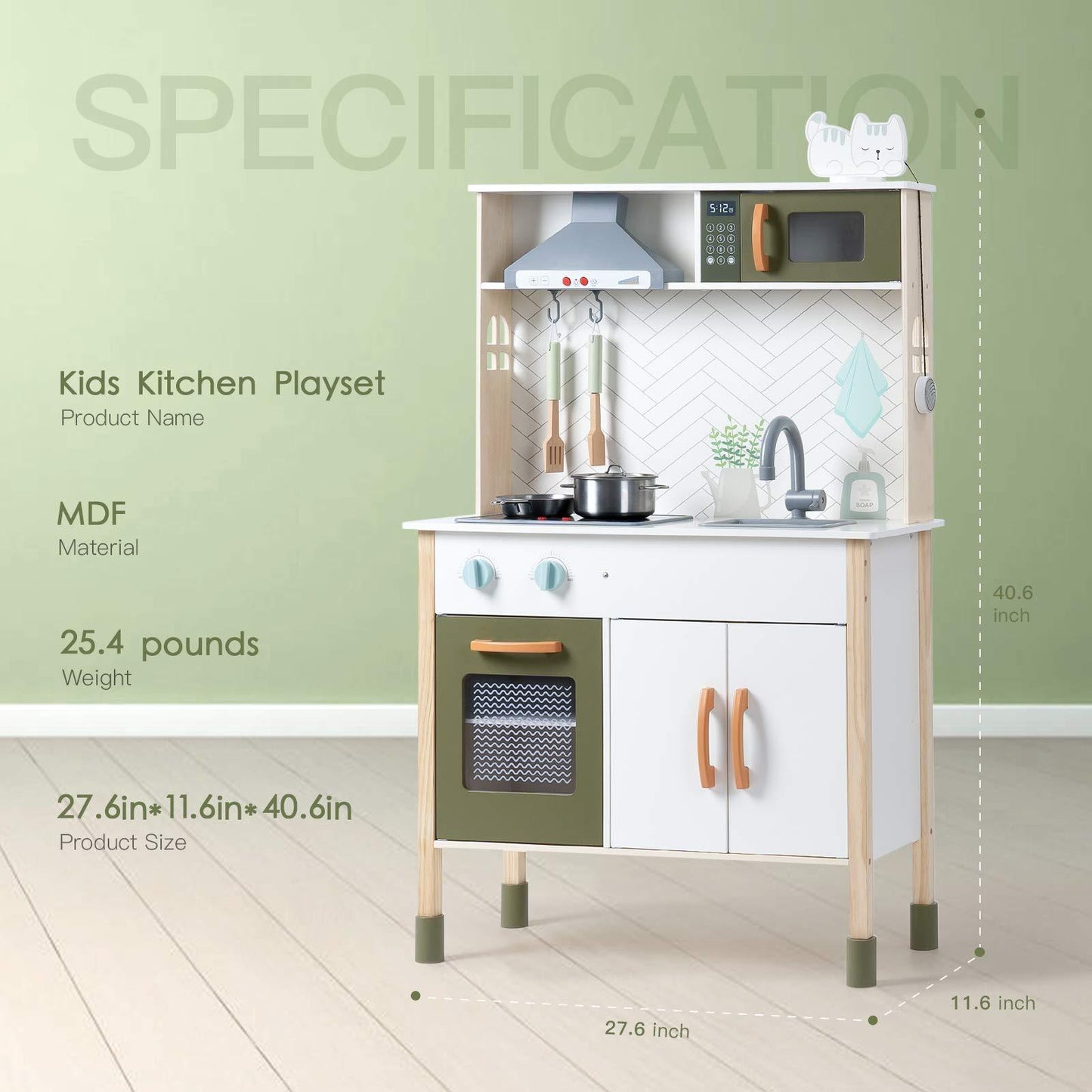 3D Wooden Play Kitchen - Little Luppo