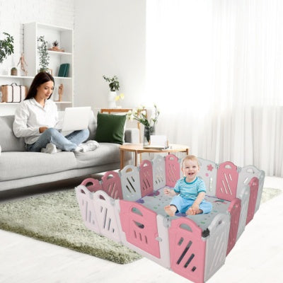 Panel Foldable Baby Playpen with Safety Gate - Little Luppo