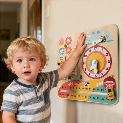 Montessori Wooden Time Learning Clock - Little Luppo