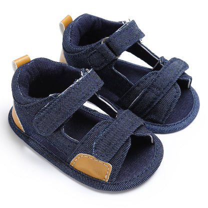 Denim Velcro Baby Sandals - Little Luppo