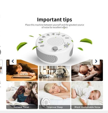 Baby Sleep Soothers Sound Machine White Noise Record Voice Sensor with 9 Soothing Sound Auto-off Timer For Home Office Travel - Little Luppo