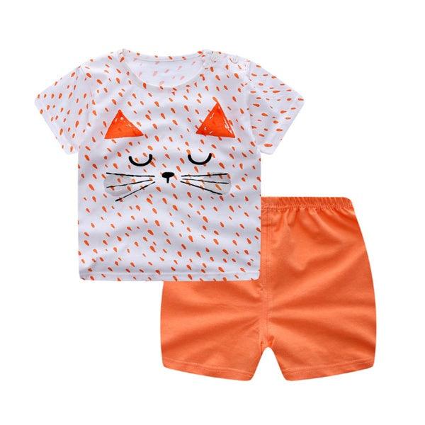 Cartoon Clothing Baby Boy Summer Clothes T-shirt Baby Girl Casual Clothing Sets - Little Luppo