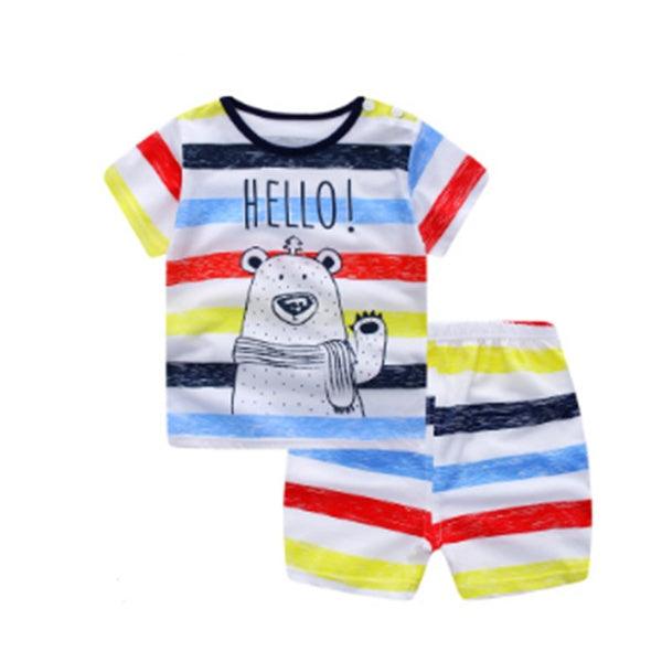 Cartoon Clothing Baby Boy Summer Clothes T-shirt Baby Girl Casual Clothing Sets - Little Luppo