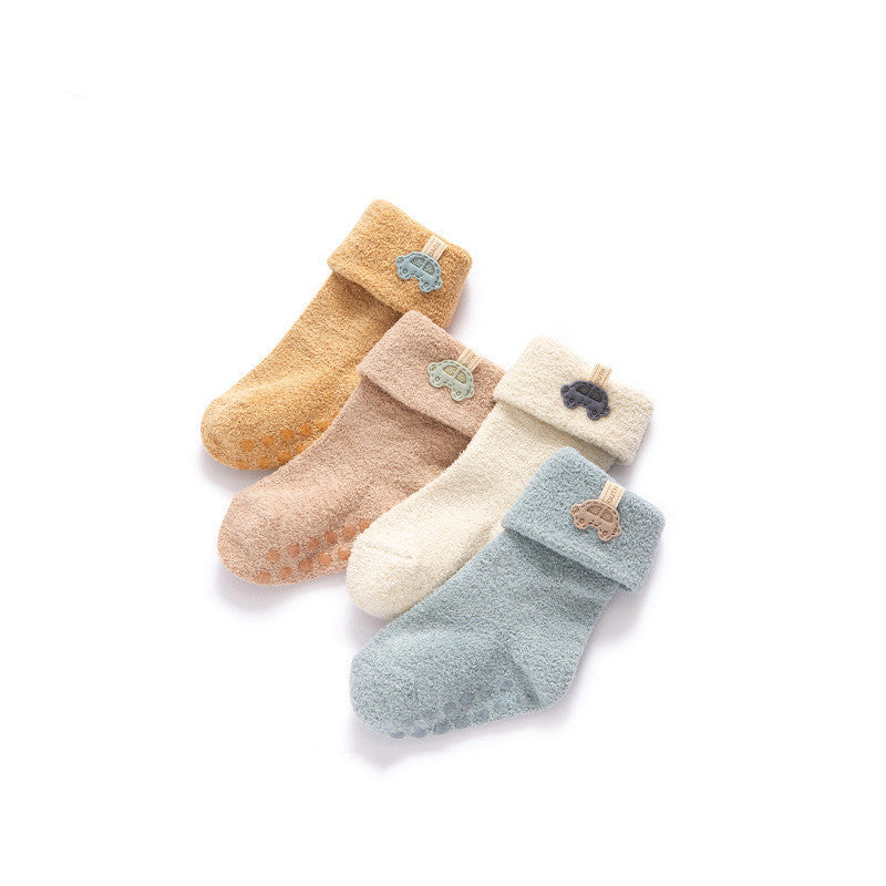 Velvet‑Lined Newborn Baby Socks - Little Luppo
