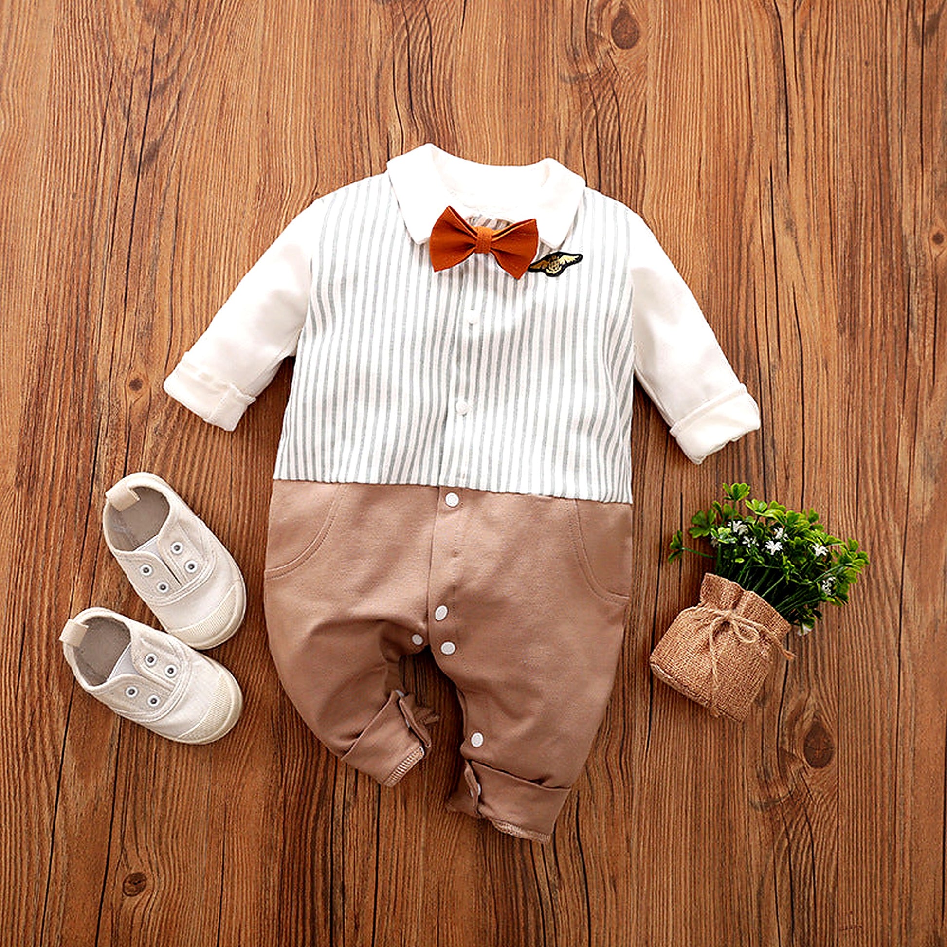 Soft Cotton Long‑Sleeve Baby Bodysuit - Little Luppo