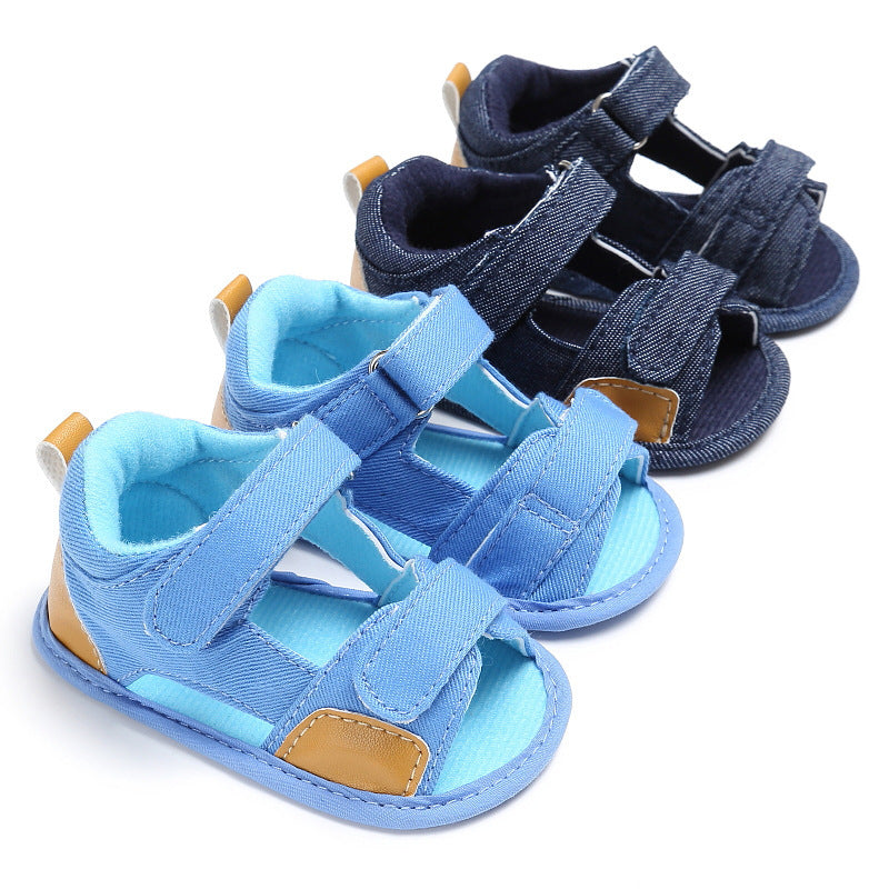 Denim Velcro Baby Sandals - Little Luppo