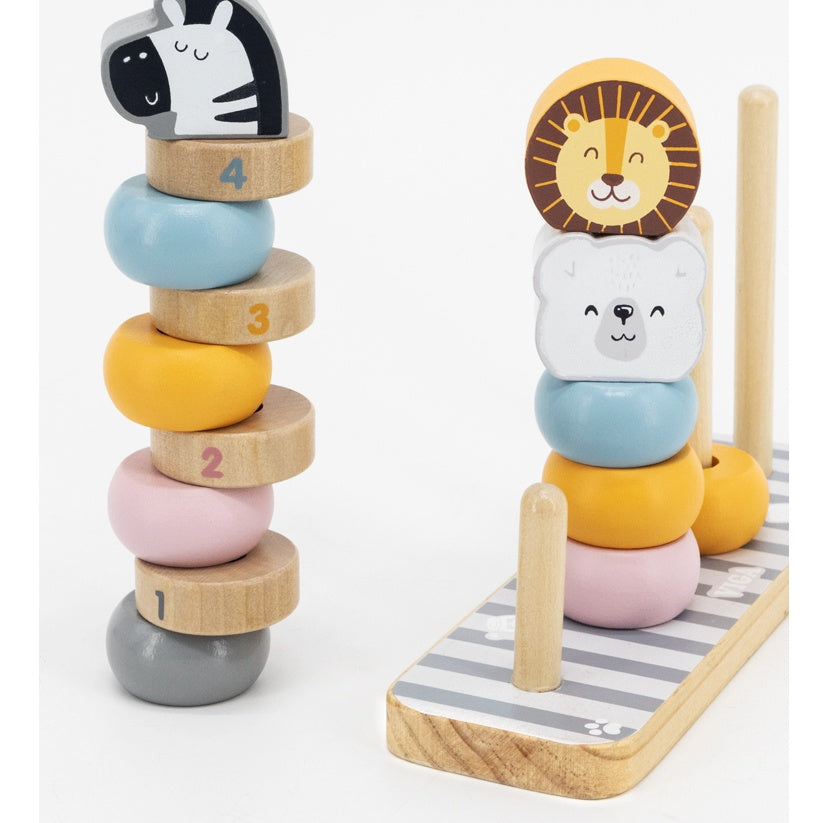 Kids’ Wooden Animal Building Blocks - Little Luppo
