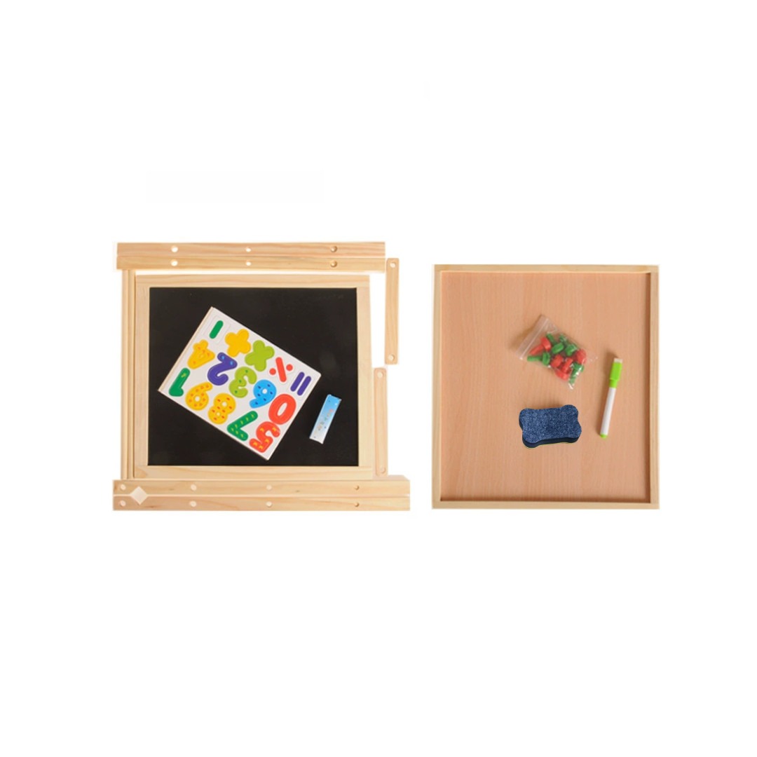 Kids 2 In 1 Wooden Blackboard Whiteboard Children Art Easel - View 1