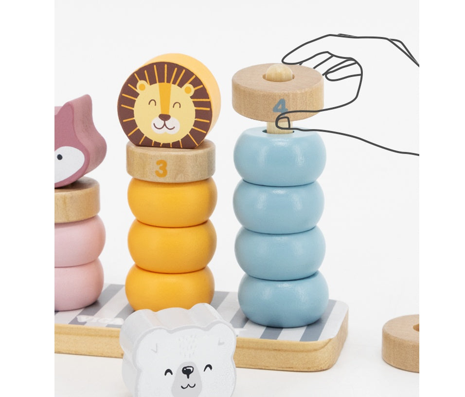 Kids’ Wooden Animal Building Blocks - Little Luppo