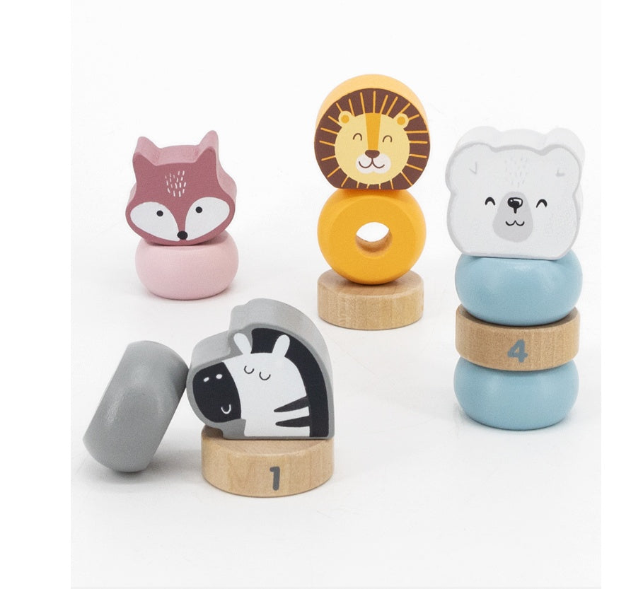 Kids’ Wooden Animal Building Blocks - Little Luppo
