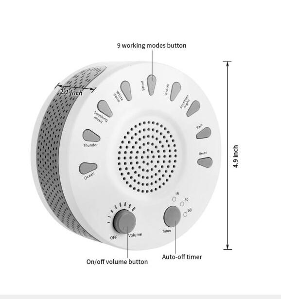Baby Sleep Soothers Sound Machine White Noise Record Voice Sensor with 9 Soothing Sound Auto-off Timer For Home Office Travel - Little Luppo