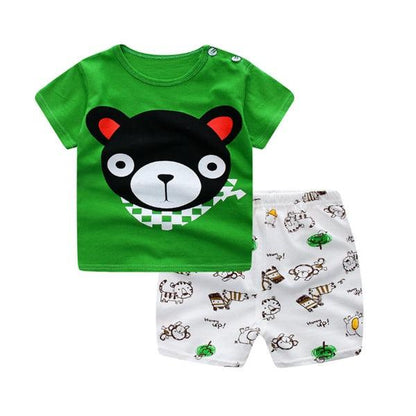 Cartoon Clothing Baby Boy Summer Clothes T-shirt Baby Girl Casual Clothing Sets - Little Luppo