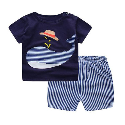 Cartoon Clothing Baby Boy Summer Clothes T-shirt Baby Girl Casual Clothing Sets - Little Luppo