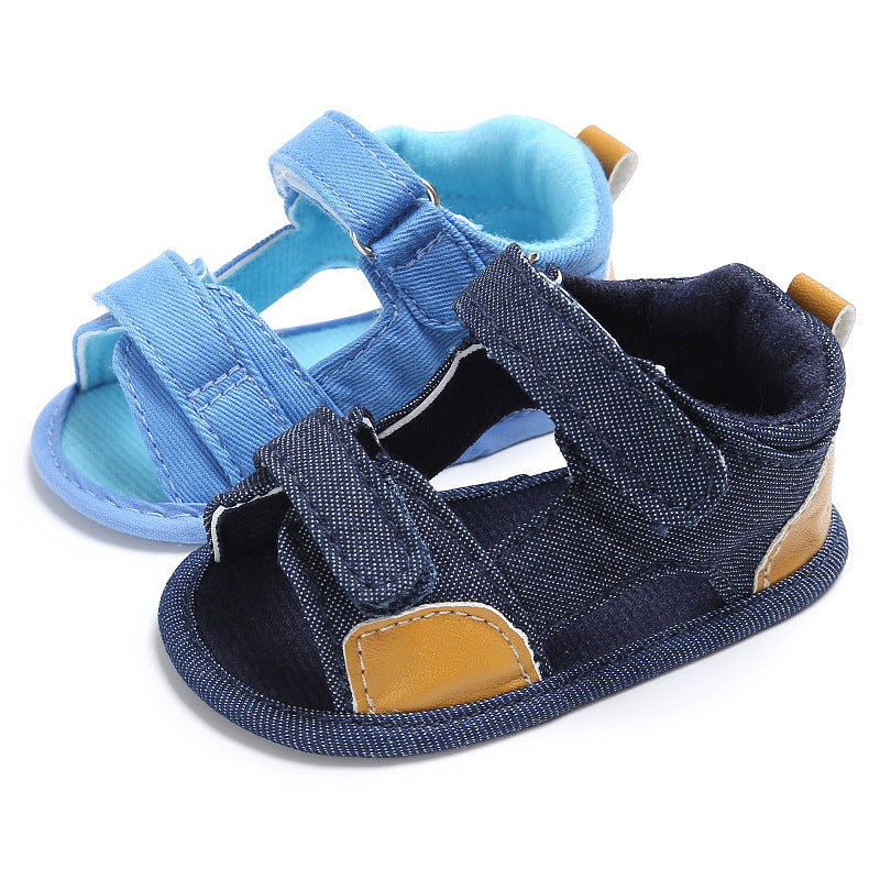Denim Velcro Baby Sandals - Little Luppo