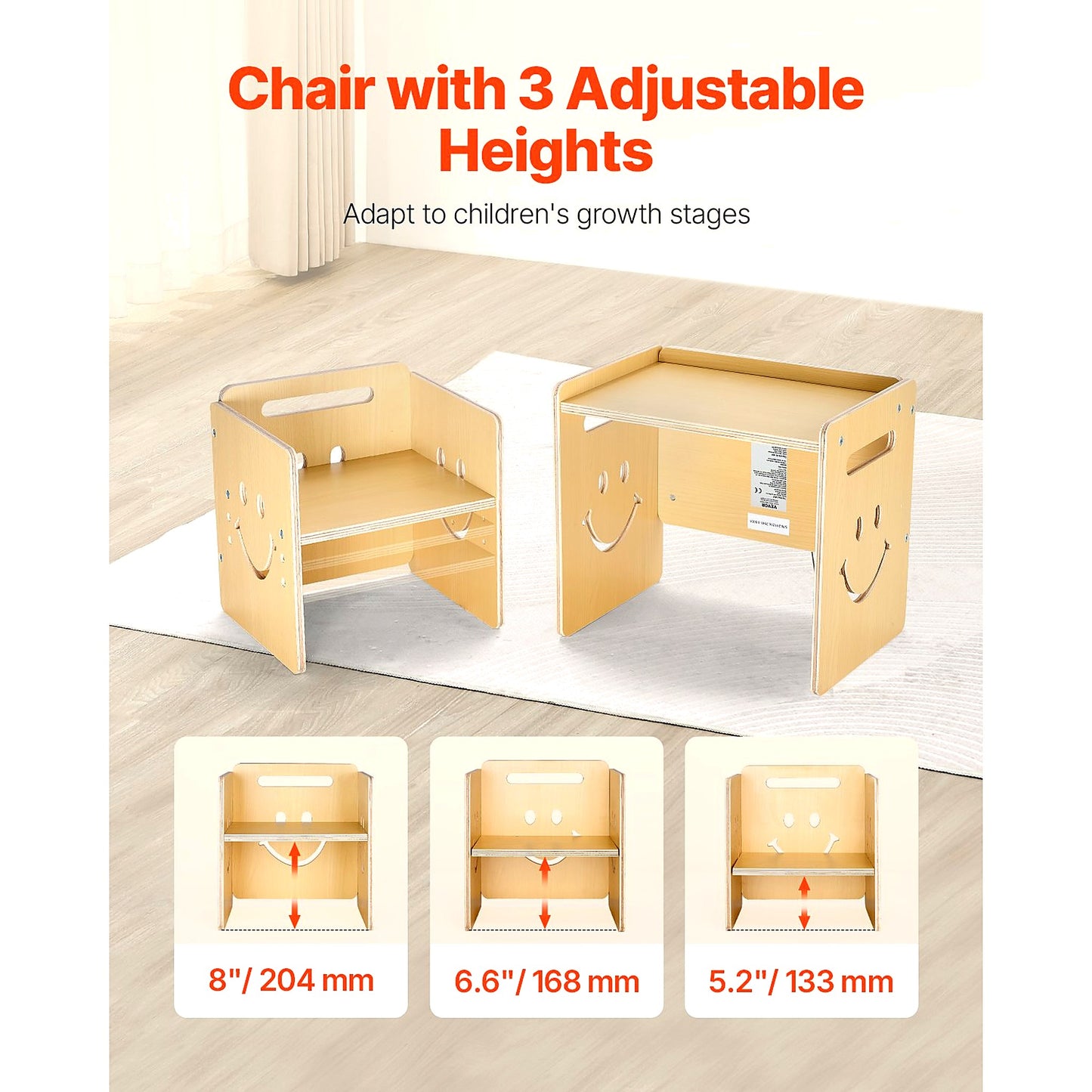 Montessori Weaning Table and Chair Set - Back View | Premium Baby Room Essentials