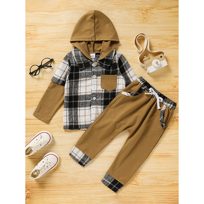 Boys’ Plaid Hoodie & Pants - Little Luppo