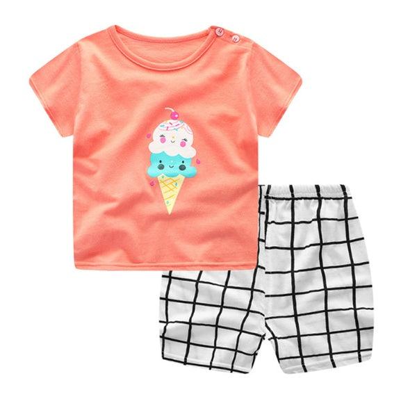 Cartoon Clothing Baby Boy Summer Clothes T-shirt Baby Girl Casual Clothing Sets - Little Luppo