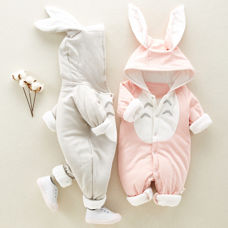 Padded Hooded Baby Romper - Little Luppo