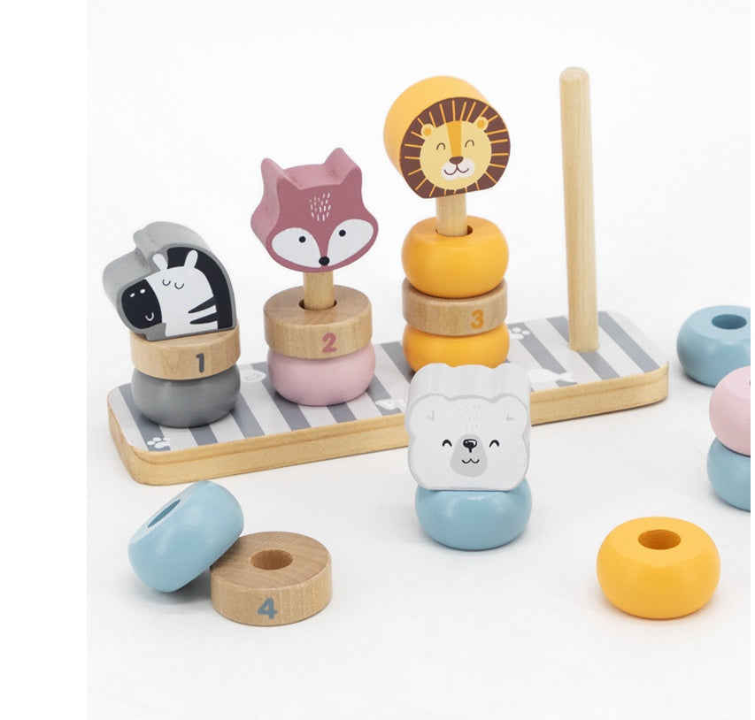 Kids’ Wooden Animal Building Blocks - Little Luppo