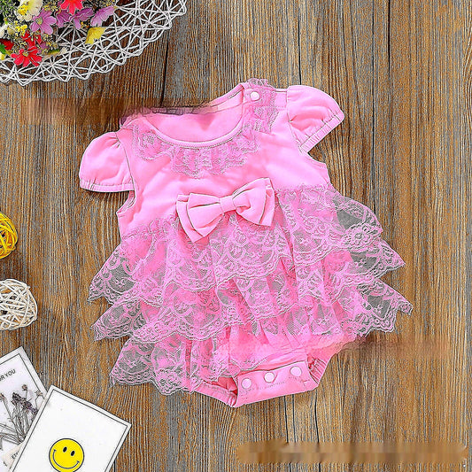 Lace-Trim Baby Girl Romper - Premium Bodysuits for Babies | Little Luppo