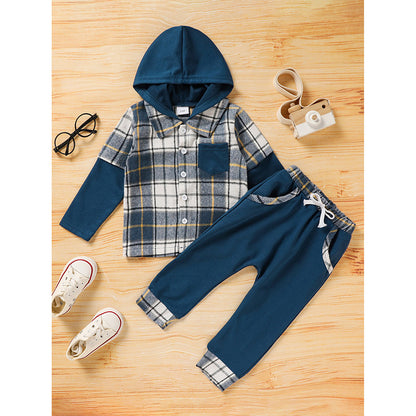 Boys’ Plaid Hoodie & Pants - Little Luppo
