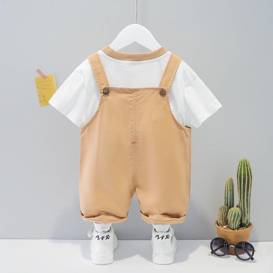 Children's Clothing Men And Women Baby Summer Cartoon Short-sleeved Overalls - Little Luppo