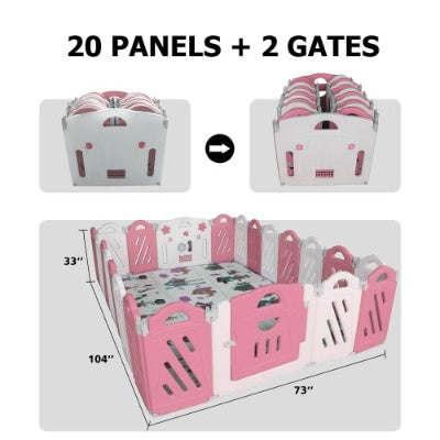 Panel Foldable Baby Playpen with Safety Gate - Little Luppo
