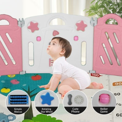 Panel Foldable Baby Playpen with Safety Gate - Little Luppo