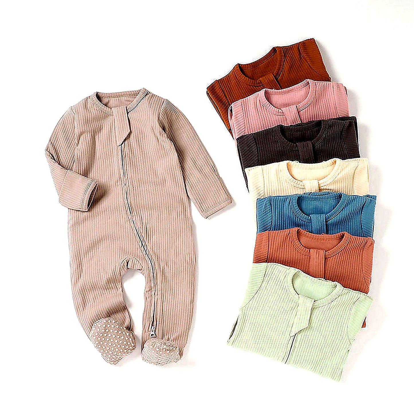 Baby Bodysuit Ribbed Fabric Romper - Premium Changing Essentials for Babies | Little Luppo