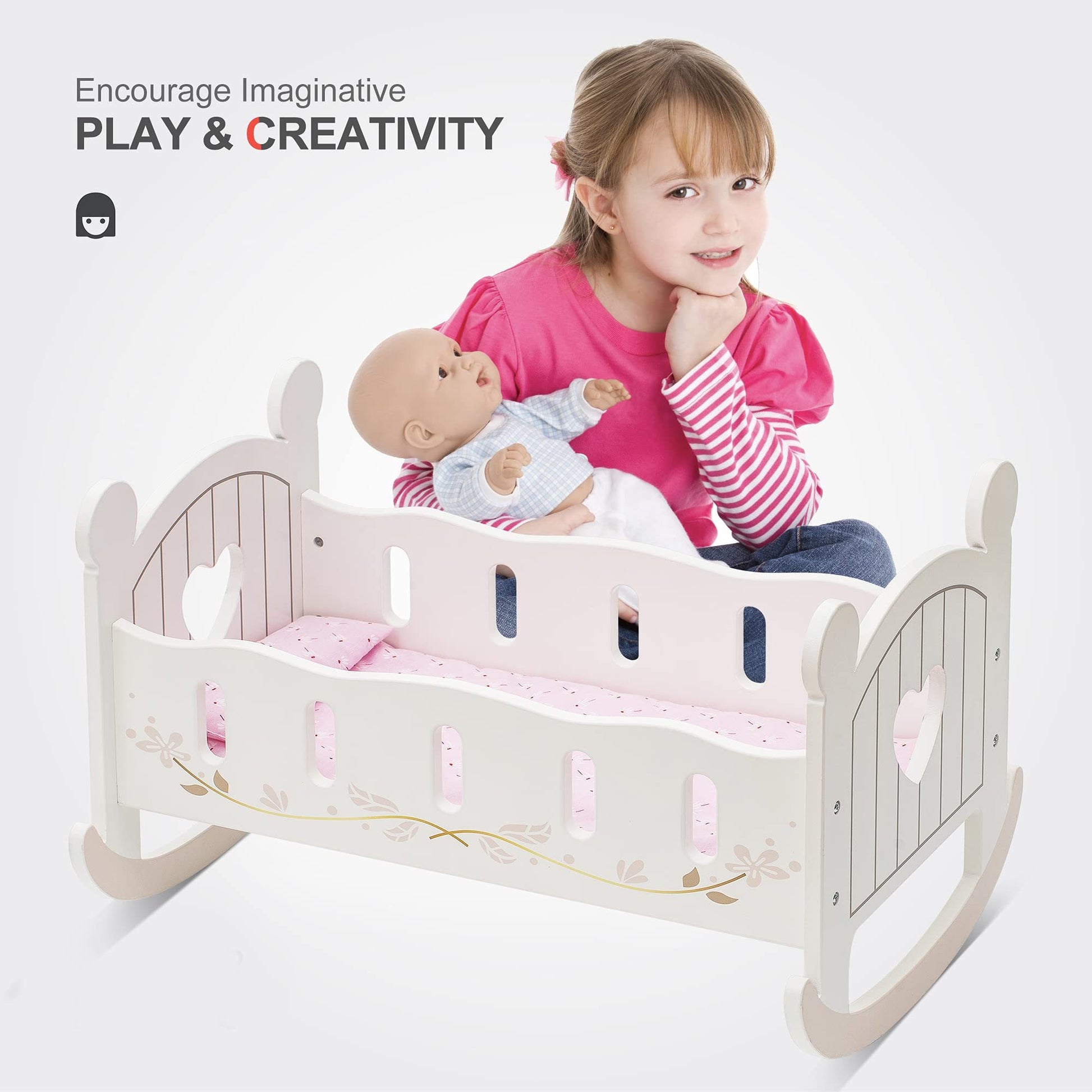 Wooden Doll Cradle - Little Luppo