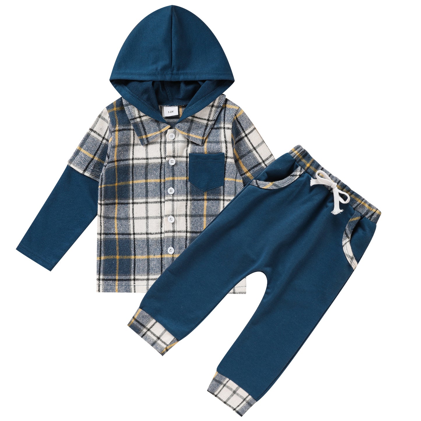 Boys’ Plaid Hoodie & Pants - Little Luppo
