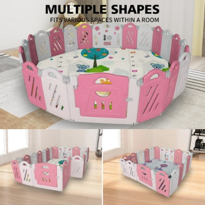 Panel Foldable Baby Playpen with Safety Gate - Little Luppo