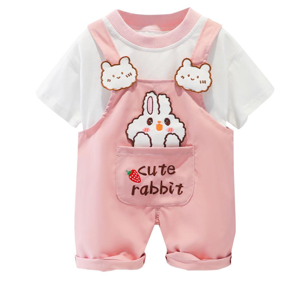 Children's Clothing Men And Women Baby Summer Cartoon Short-sleeved Overalls - Little Luppo