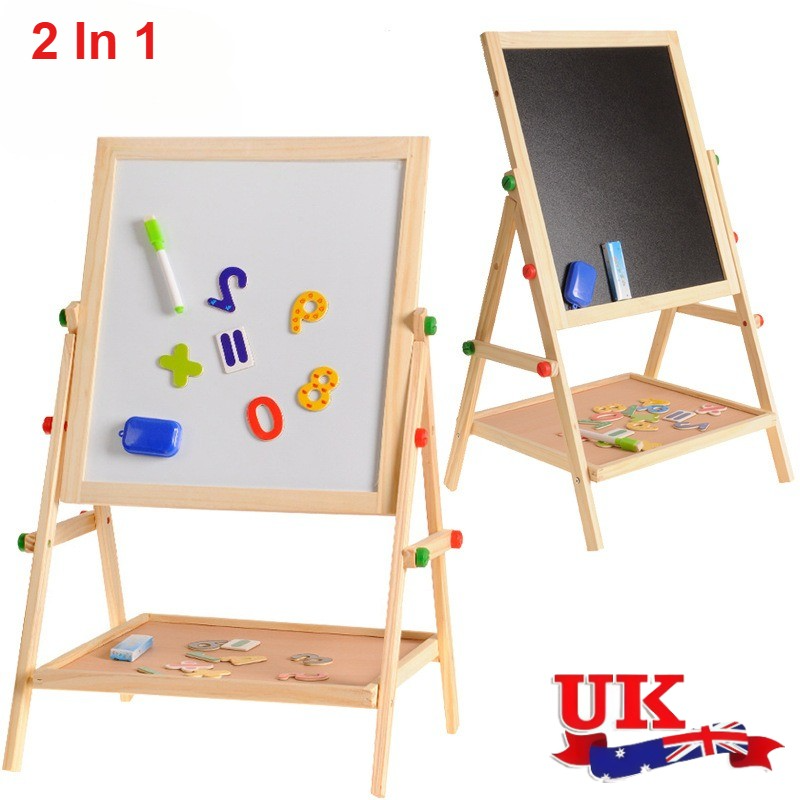 Kids 2 In 1 Wooden Blackboard Whiteboard Children Art Easel - View 3
