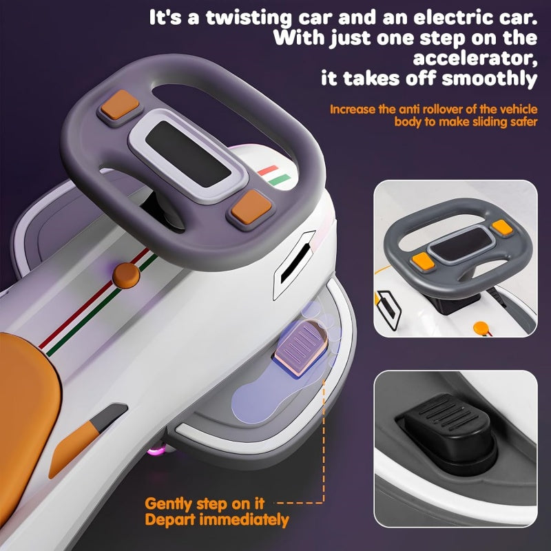 Electric Ride On Wiggle Car For Kids Toddlers With Light - View 4