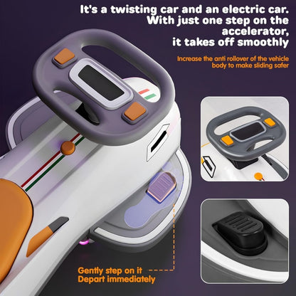 Electric Ride On Wiggle Car For Kids Toddlers With Light - View 4