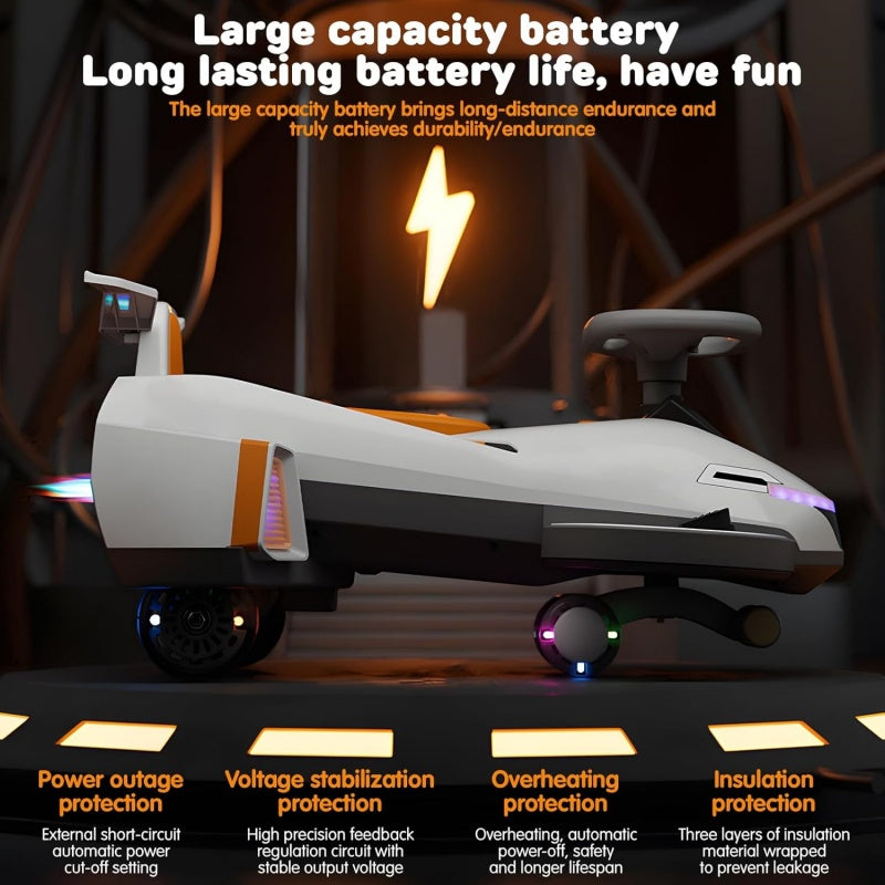 Electric Ride On Wiggle Car For Kids Toddlers With Light - View 2