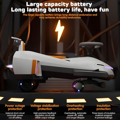 Electric Ride On Wiggle Car For Kids Toddlers With Light - View 2